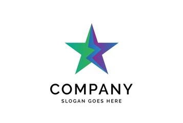 Modern abstract star flat illustration logo vector template