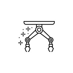 Robot arm, technology, wall icon. Element of Robotic icon.