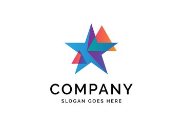 Modern abstract star flat illustration logo vector template
