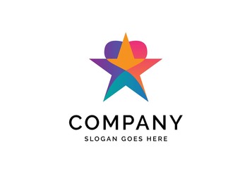 Obraz premium Modern abstract star flat illustration logo vector template
