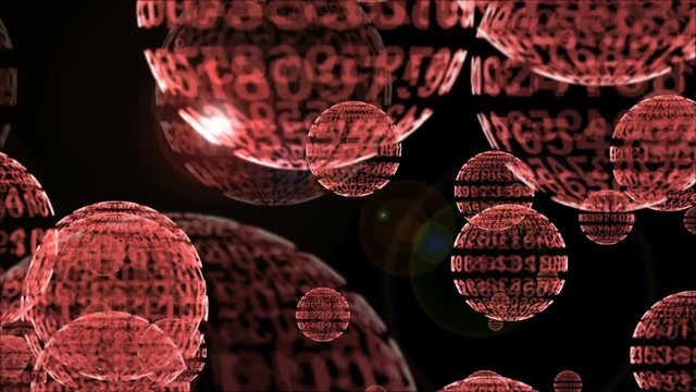 Digital technology in the future  concept.3d rendering with lines Sphere and digital elements. Matrix particles cyber city space and hud Sphere move, network data and virtual reality world pixelated