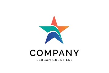 Modern abstract star flat illustration logo vector template