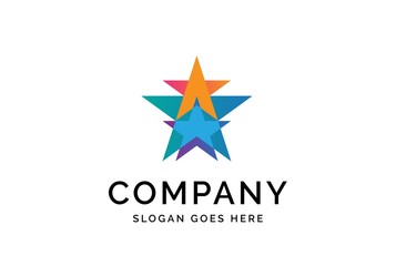 Modern abstract star flat illustration logo vector template