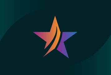 Modern abstract star flat illustration logo vector template