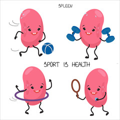 Cute, cartoony human organ, spleen