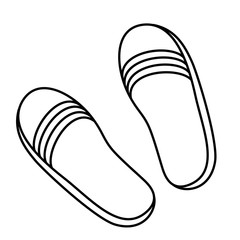House slippers, for a sauna, for a beach, slates. Vector icon for design on a white background.