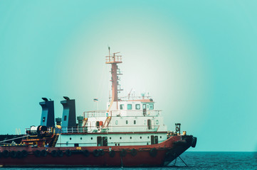 Fototapeta premium cargo ship in the sea