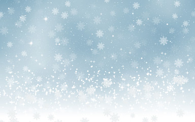 Christmas and New Year heavy snowfall vector background