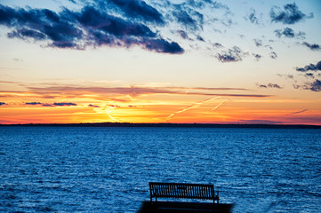 Newport Rhode Island Sunset over water