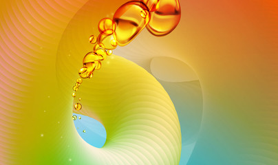 mixing water and oil, beautiful color abstract background.