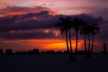Fototapeta na wymiar View of the sunset in St. Pete Beach, FL 
