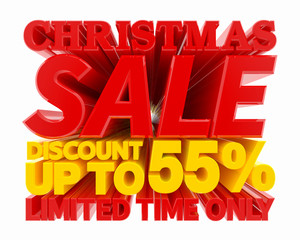 CHRISTMAS SALE DISCOUNT UP TO 55 % LIMITED TIME ONLY illustration 3D rendering