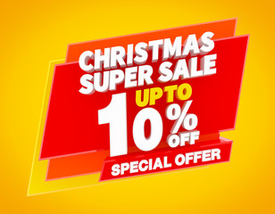 CHRISTMAS SUPER SALE UP TO 10 % SPECIAL OFFER illustration 3D rendering