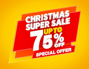 CHRISTMAS SUPER SALE UP TO 75 % SPECIAL OFFER illustration 3D rendering