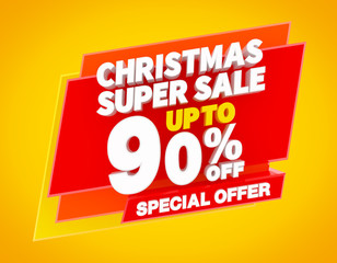 CHRISTMAS SUPER SALE UP TO 90 % SPECIAL OFFER illustration 3D rendering