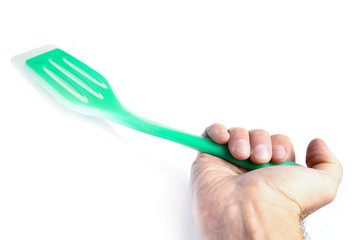 kitchen tool in the hands on a white background