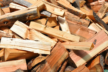 Chopped and Stacked Firewood