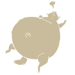 お腹いっぱいで満足している大きな猫