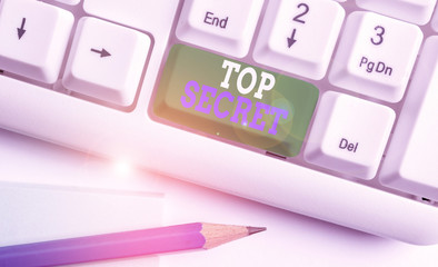 Text sign showing Top Secret. Business photo text protected by a high degree of secrecy Highly...