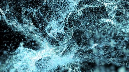 Digital wave music or Nerve wave and small atom particles move motion on DNA cell form background.medical illustration of influenza Coronavirus cells covid-19  virus bio cell floating in Secretion. - Powered by Adobe