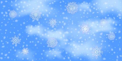 Snowflakes, snowfall.