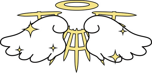 Divine Angel wings with halo