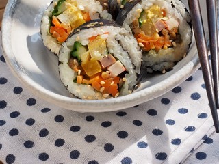 한국의 음식 야채김밥 