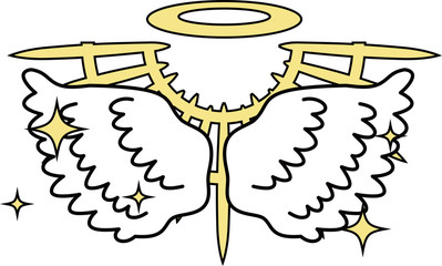 Divine Angel wings with halo