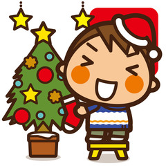 がっこうKids クリスマス男子 飾り付け