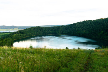 landscape with lake and clouds