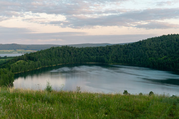 landscape with lake and clouds