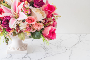 bouquet flowers in vase