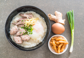rice porridge with pork and egg