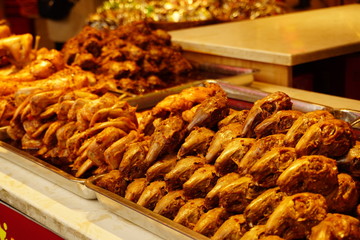 Rabbit head is a traditional snack in Sichuan Chengdu. Marinitad with sichuan pepper, and people...