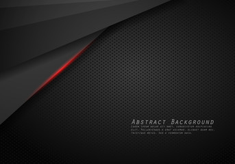 abstract metallic red black frame layout modern tech design template background - Vector