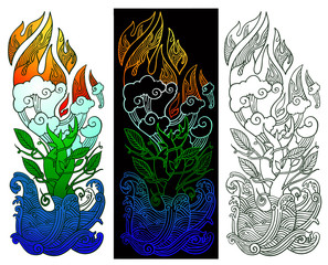 Four Elements Illustration Tattoo