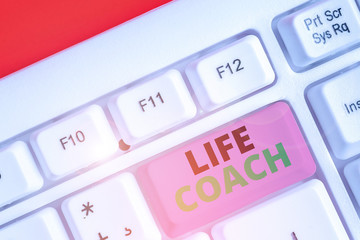 Conceptual hand writing showing Life Coach. Concept meaning someone who helps identify your goals...