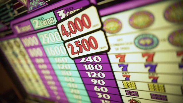 slot machine  close up in casino , gambler life