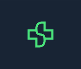 Letter S medical Minimal emblem design template