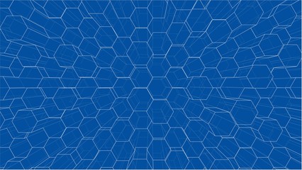Fototapeta na wymiar Abstract background of hexagons outline. Vector
