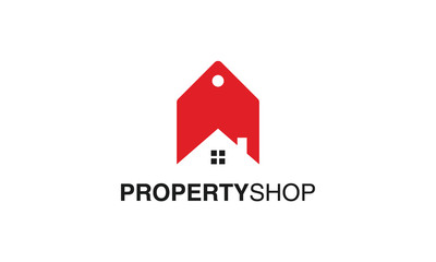 Combination logo from sell and home logo design concept