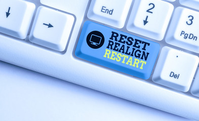 Handwriting text writing Reset Realign Restart. Conceptual photo Life audit will help you put...