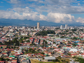 Beautiful aerial view of the City of San Jose Costa Rica