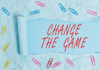 Text sign showing Change The Game. Business photo text Make a movement do something different new...