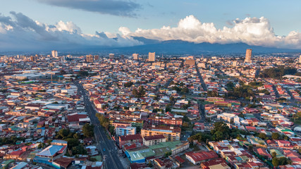 Beautiful aerial view of the City of San Jose Costa Rica