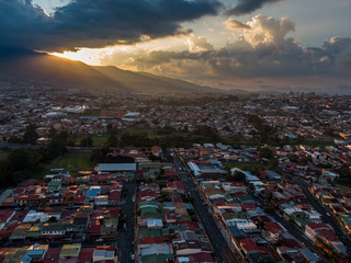 Beautiful aerial view of the City of San Jose Costa Rica