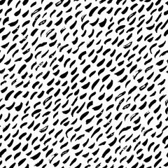 Black and white abstract hand drawn seamless pattern