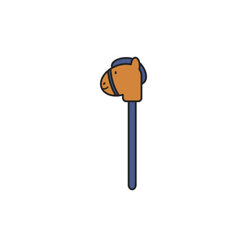 toy stick horse fill style icon