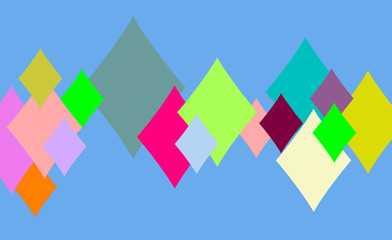 Graphic of colorful isolated rhombuses on soft background. Elegant and soft abstract illustration.
