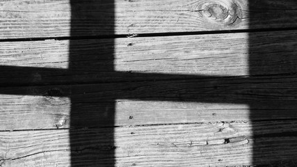 Light and shadow over the wooden floor